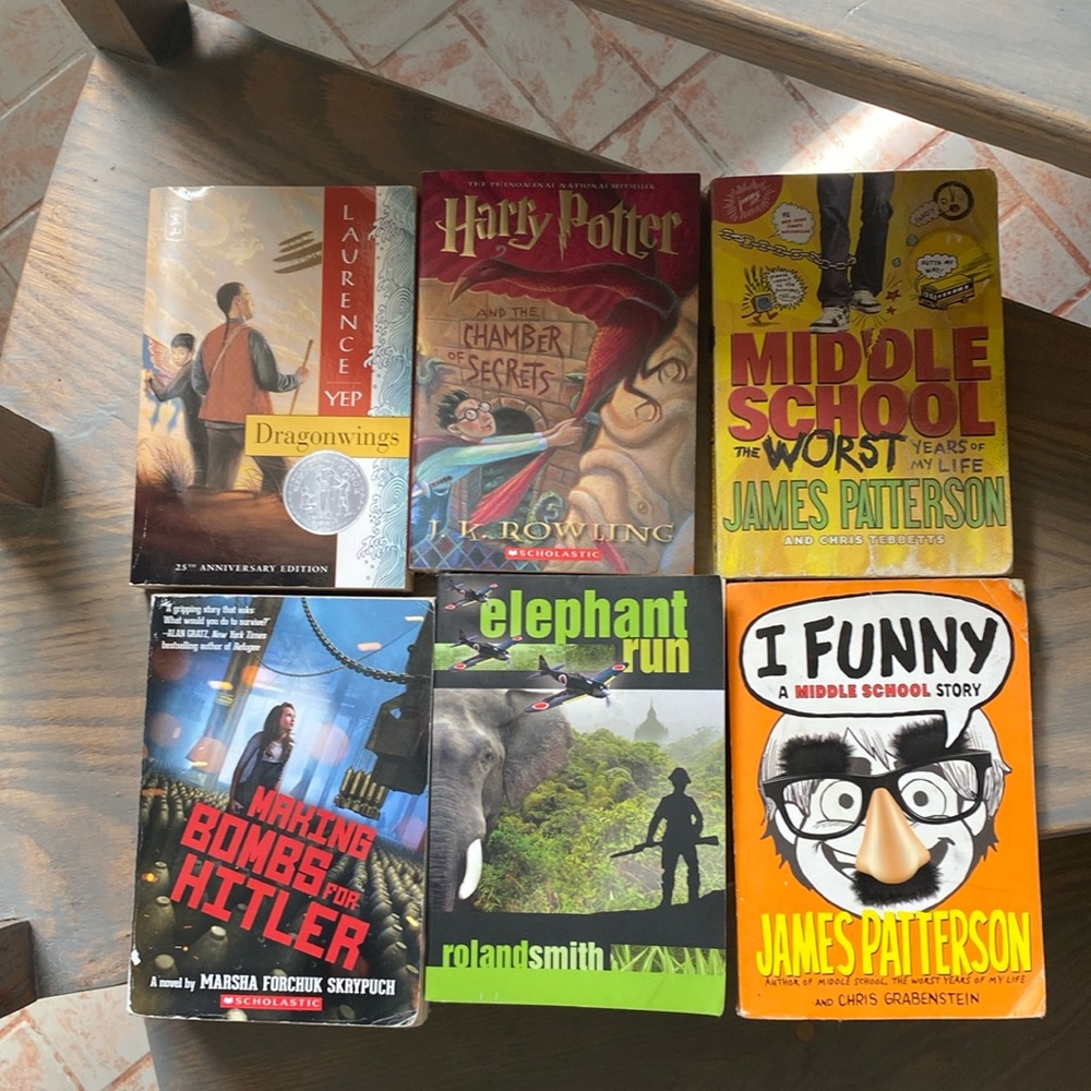 6 Late elementary, early middle school books